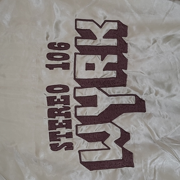 Vintage Satin Unique Button up WYRK stereo 106 staff jacket King Louie size L - Picture 2 of 10